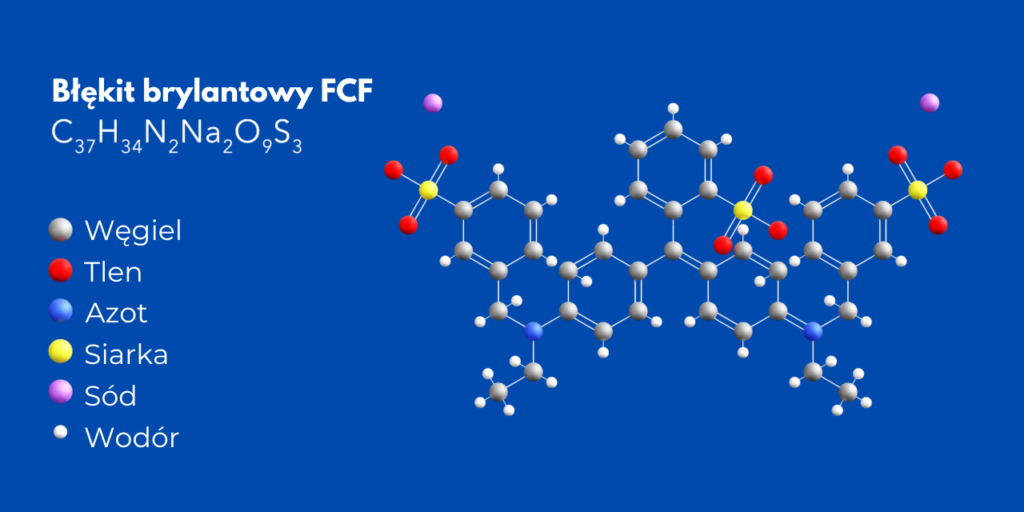 Błękit brylantowy FCF wzór chemiczny i cząsteczka