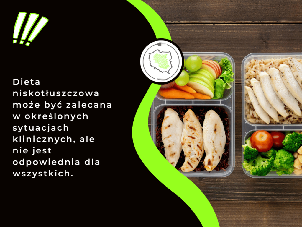 Dieta niskotłuszczowa może być zalecana w określonych sytuacjach klinicznych, ale nie jest odpowiednia dla wszystkich.